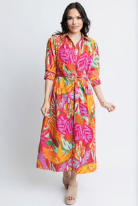 Palm Shirt Dress