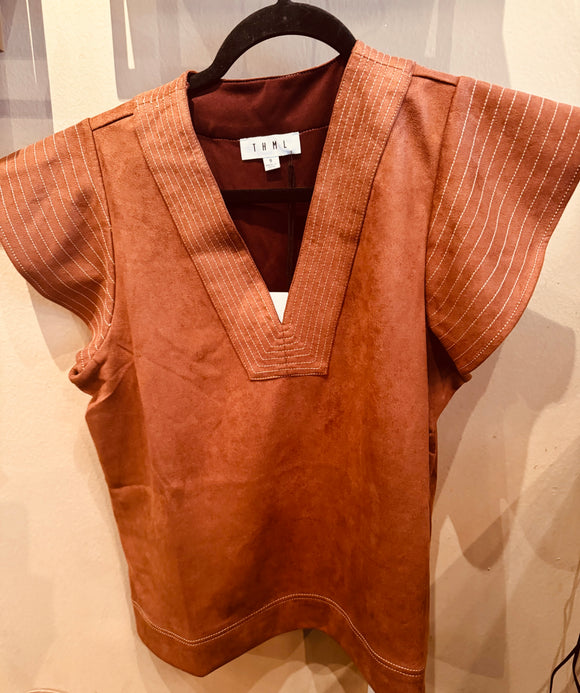 THML Rust Suede Top
