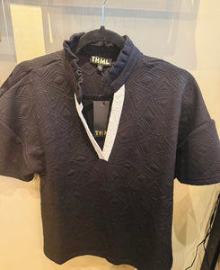 THML Black & White Textured Top
