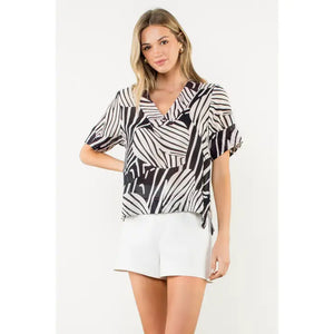 Zebra Striped Top