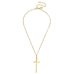 Dainty Elongated Cross Necklace