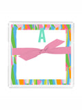 Mary Square Initial Notepad Acrylic Tray