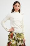 Beige Sweater with Gold Buttons