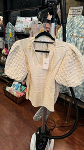 Beige Puff Sleeved Shirt