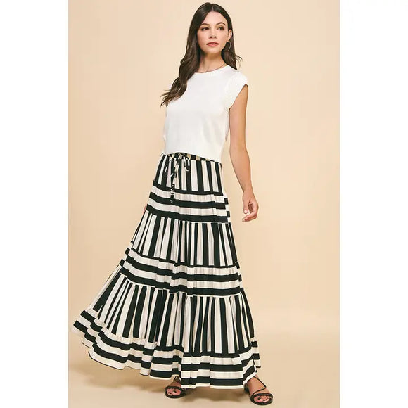 Black and White Maxi Skirt