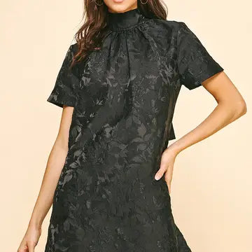 Black Mini Dress Back Neck Tie