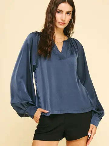 Blue Silk Top