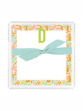 Mary Square Initial Notepad Acrylic Tray