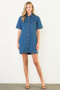 Short Sleeve Denim Dress