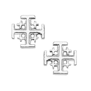 Silver Multi Cross Stud Earring