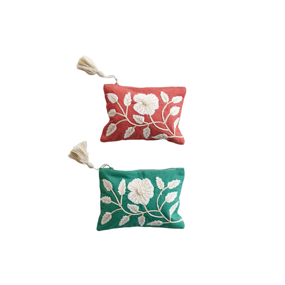 Embroidered Pouch w/ Tassel