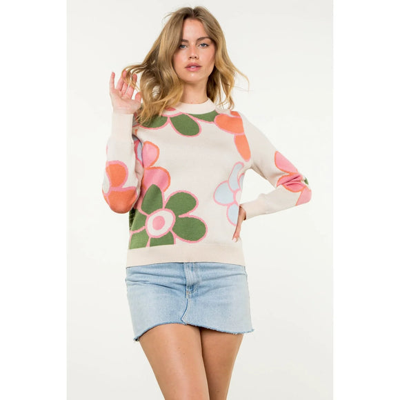 Flower Knit Sweater