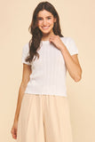 Pointelle Cable Knit Sweater