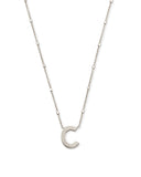 Kendra Scott Rhodium Initial Necklace