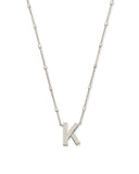 Kendra Scott Rhodium Initial Necklace