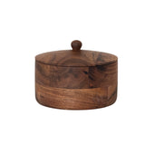 Acacia Wood Jar w/Lid