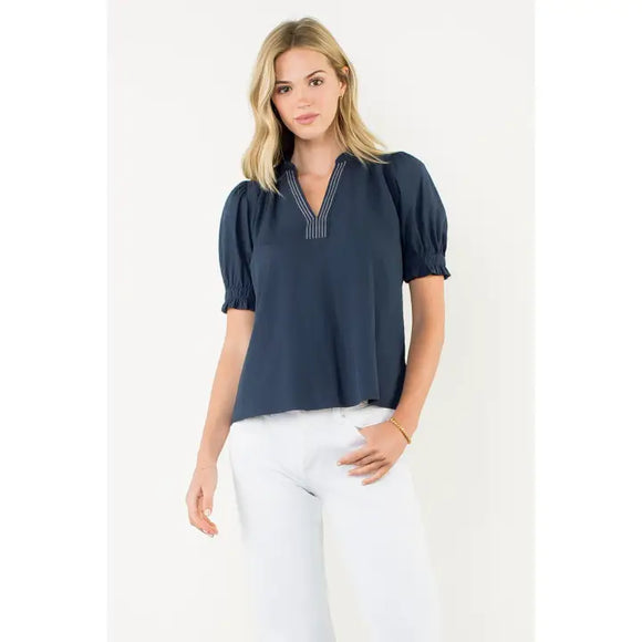 Navy s/s Top