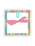 Mary Square Initial Notepad Acrylic Tray