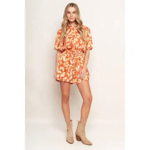 Rust & White Romper