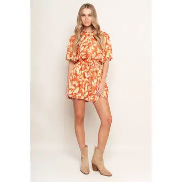 Rust & White Romper
