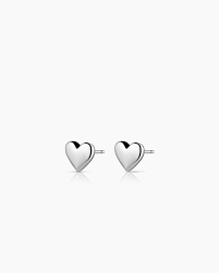 Lou Silver Heart Earrings