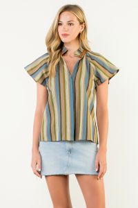 Striped V-Neck Top