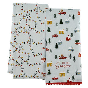 Holiday Tea Towels w/Charm