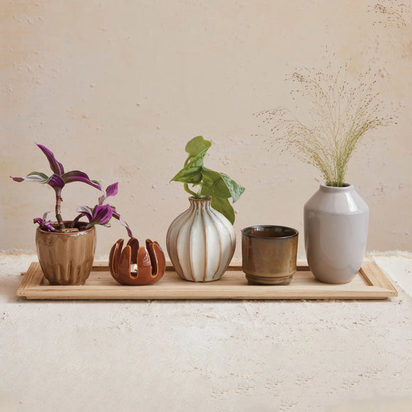 Tray with five vases