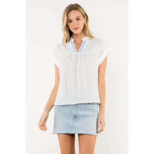 White Textured Top